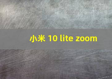 小米 10 lite zoom